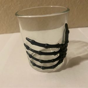 Glass with skeleton decor/ candle holder Halloween decor